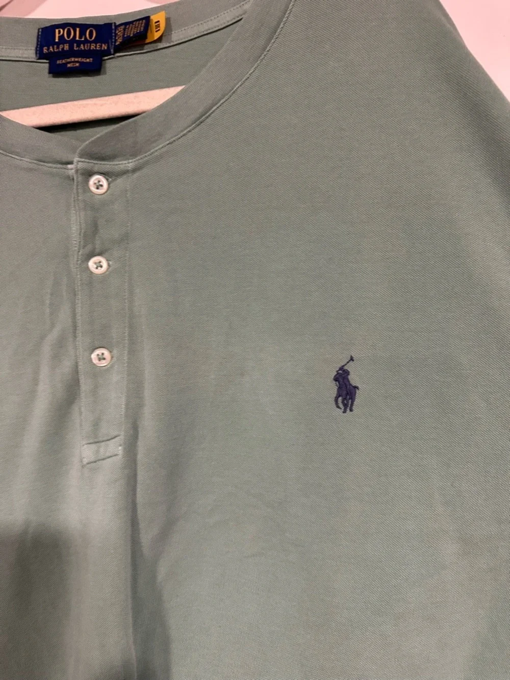 Polo Ralph Lauren Shirt Mens 4XB Green Featherweight Mesh Henley T-Shirt Tee